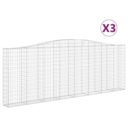 Arched Gabion Baskets Galvanised Iron 3 400 x 30 x 40/60–400 x 50 x 220/240 cm 400 x 30 x 140/160 cm
