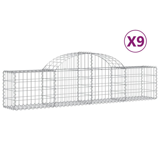 Arched Gabion Baskets Galvanised Iron 9 200 x 30 x 40/60–200 x 50 x 220/240 cm 200 x 30 x 40/60 cm