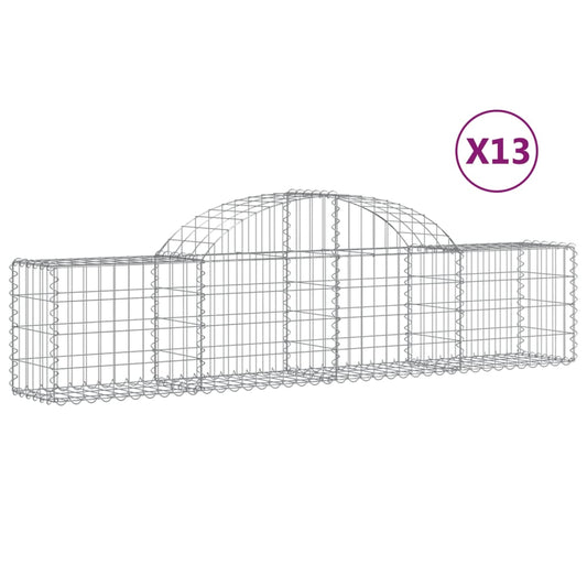 Arched Gabion Baskets Galvanised Iron 13 200 x 30 x 40/60–200 x 50 x 220/240 cm 200 x 30 x 40/60 cm