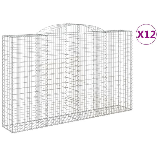 Arched Gabion Baskets Galvanised Iron 12 300 x 30 x 40/60–300 x 50 x 220/240 cm 300 x 50 x 180/200 cm
