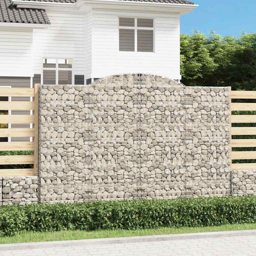 vidaXL Arched Gabion Baskets Galvanised Iron 12 pcs 300 x 30 x 40/60 cm – 300 x 50 x 220/240 cm