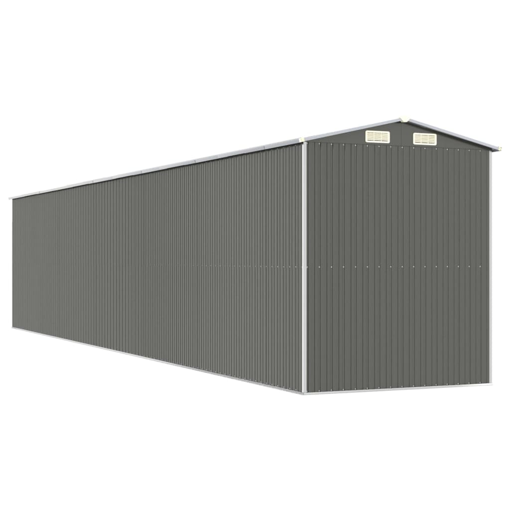 vidaXL Garden Shed Light Grey 192x1021x223 cm Galvanised Steel 6