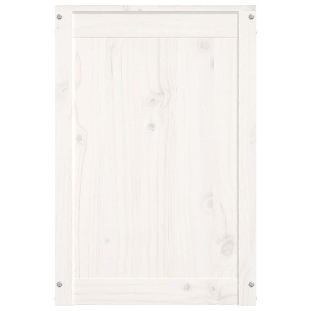 Laundry Box Solid Wood Pine White 44 x 44 x 66 cm