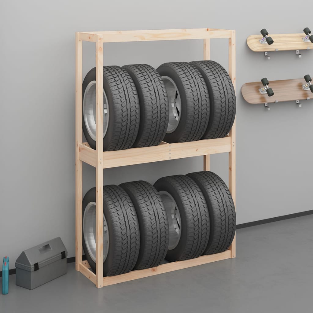Tire Rack Solid Wood Pine 120 x 40 x 180 cm