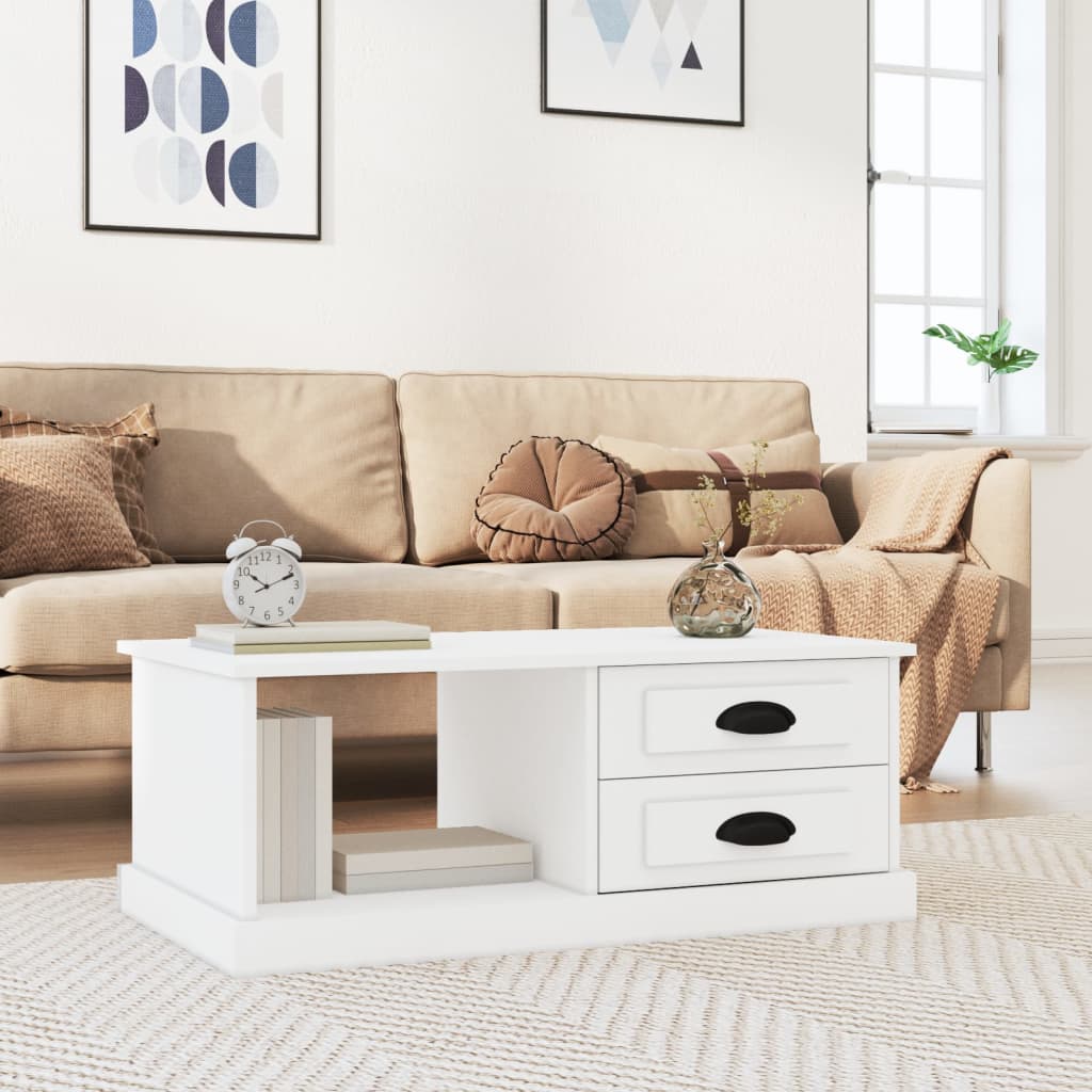 Coffee Table 90x50x35 cm Engineered Wood White