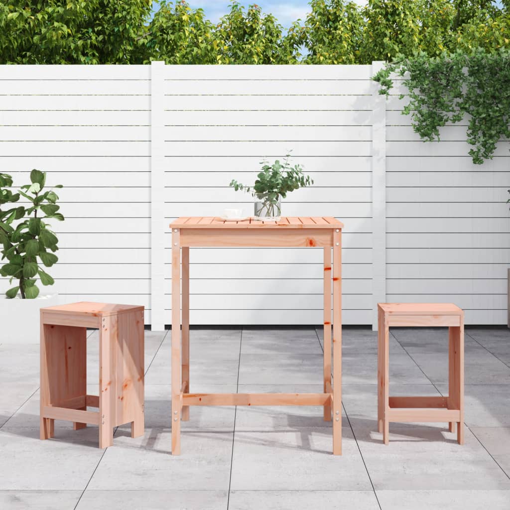 3 Piece Garden Bar Set Solid Wood Pine Natural douglas