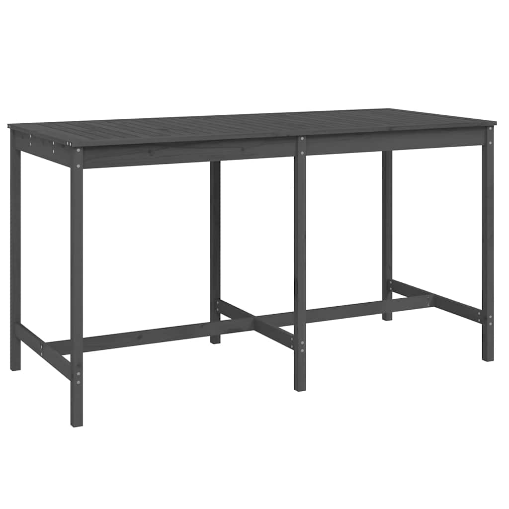 vidaXL Garden Bar Set | Grey | Solid pine wood | Large | Footrest 6
