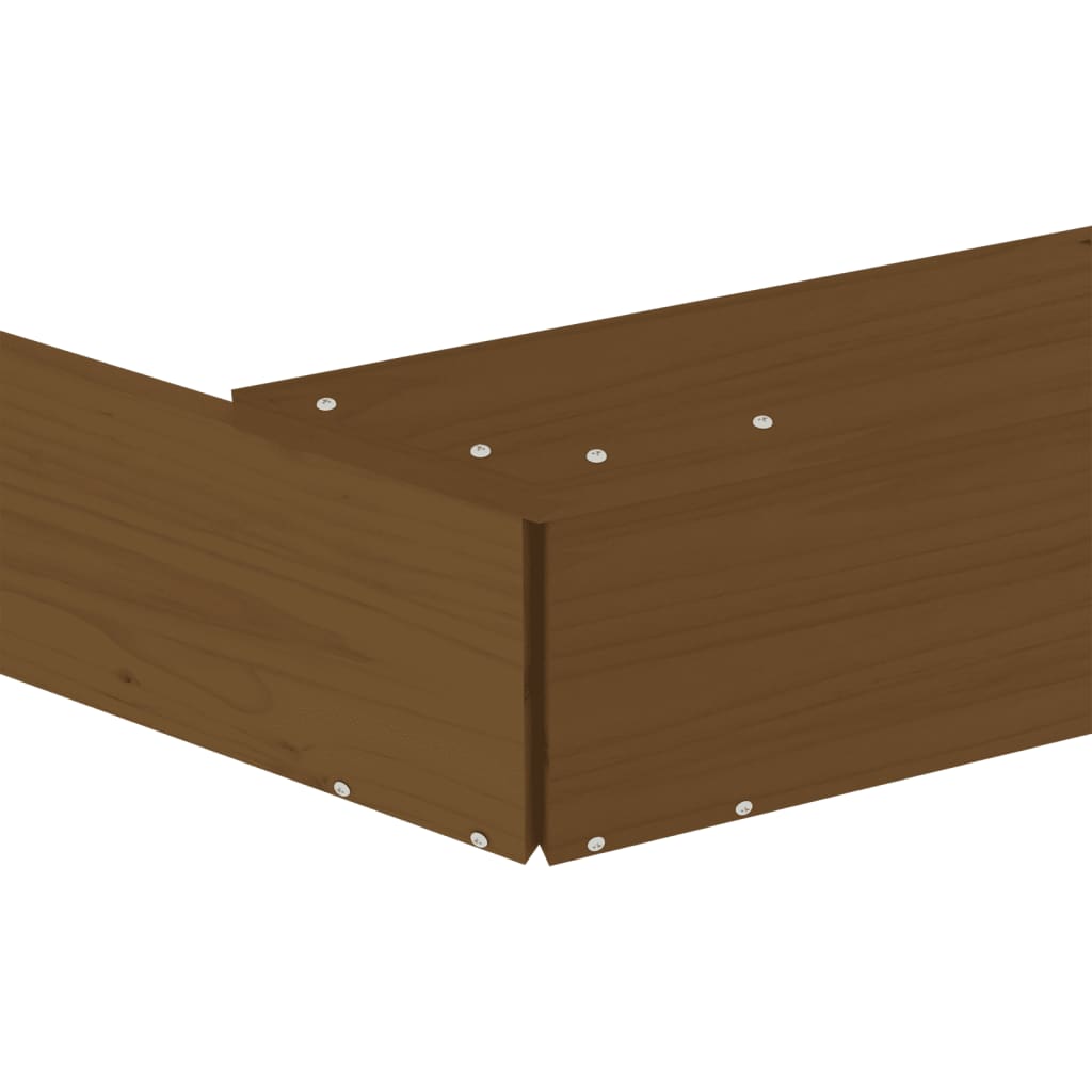 Sandbox with Seats Honey Brown Octagon Solid Wood Pine Honey brown pine