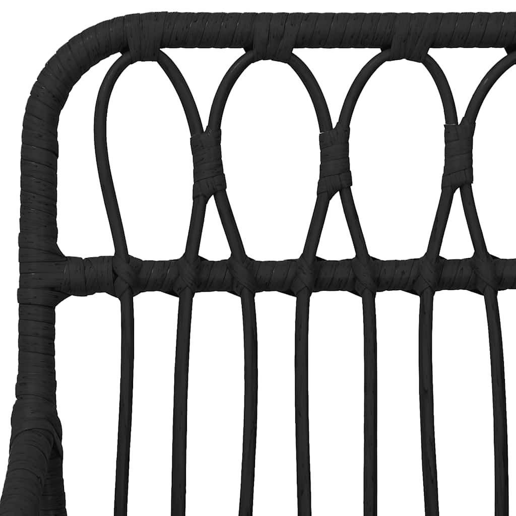 vidaXL 7 Piece Garden Dining Set Black Poly Rattan 6