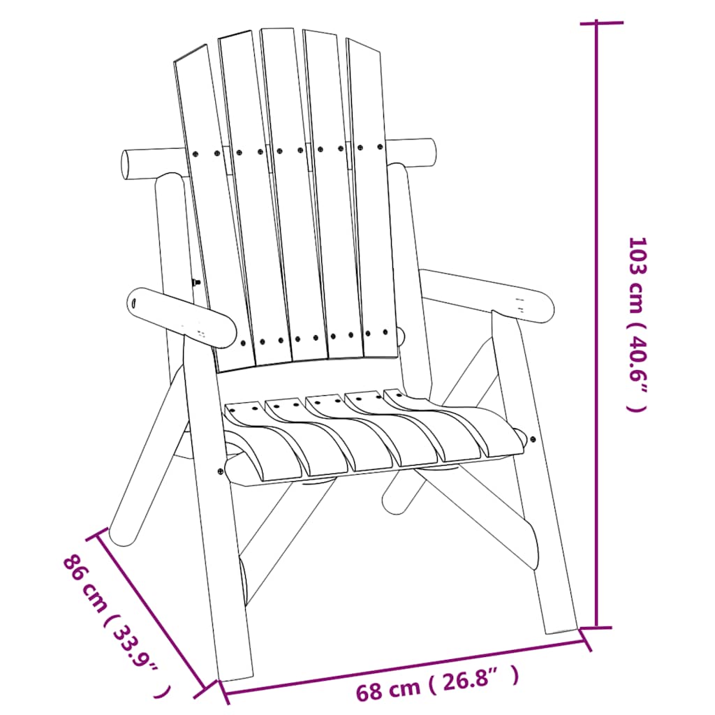 vidaXL 5 Piece Garden Lounge Set Solid Wood Spruce 6