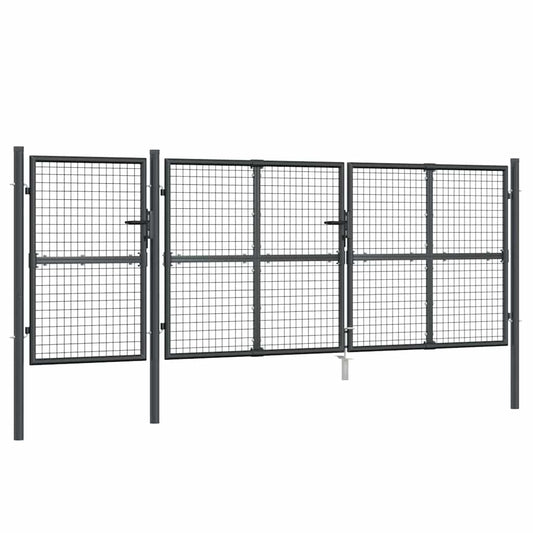 vidaXL Mesh Garden Gate Anthracite 400x125 cm Galvanised Steel 2