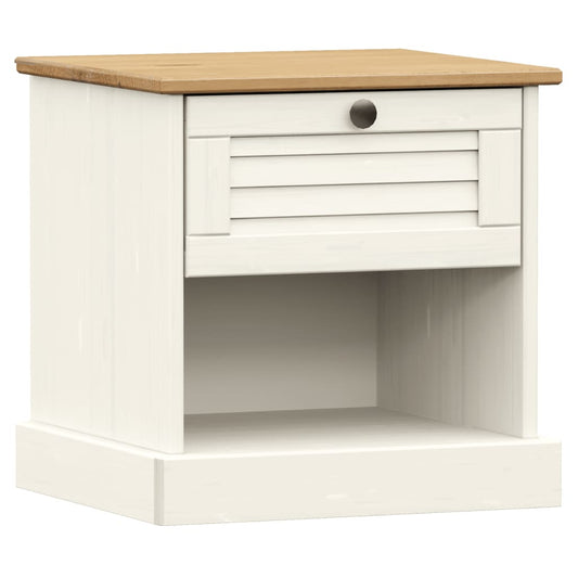 vidaXL Bedside Cabinet "VIGO" White 42x35x42 cm Solid Wood Pine 2