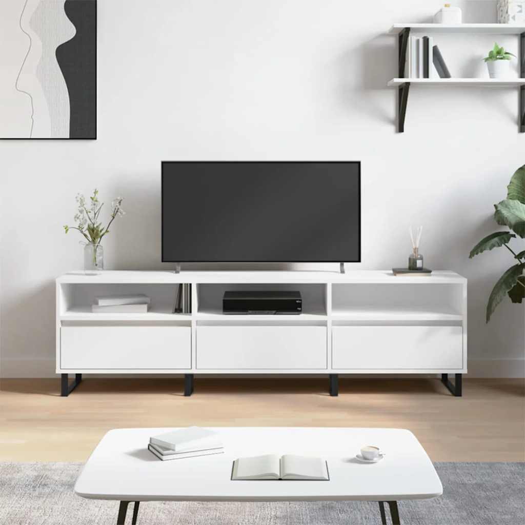 TV Cabinet 150x30x44,5 cm Engineered Wood White