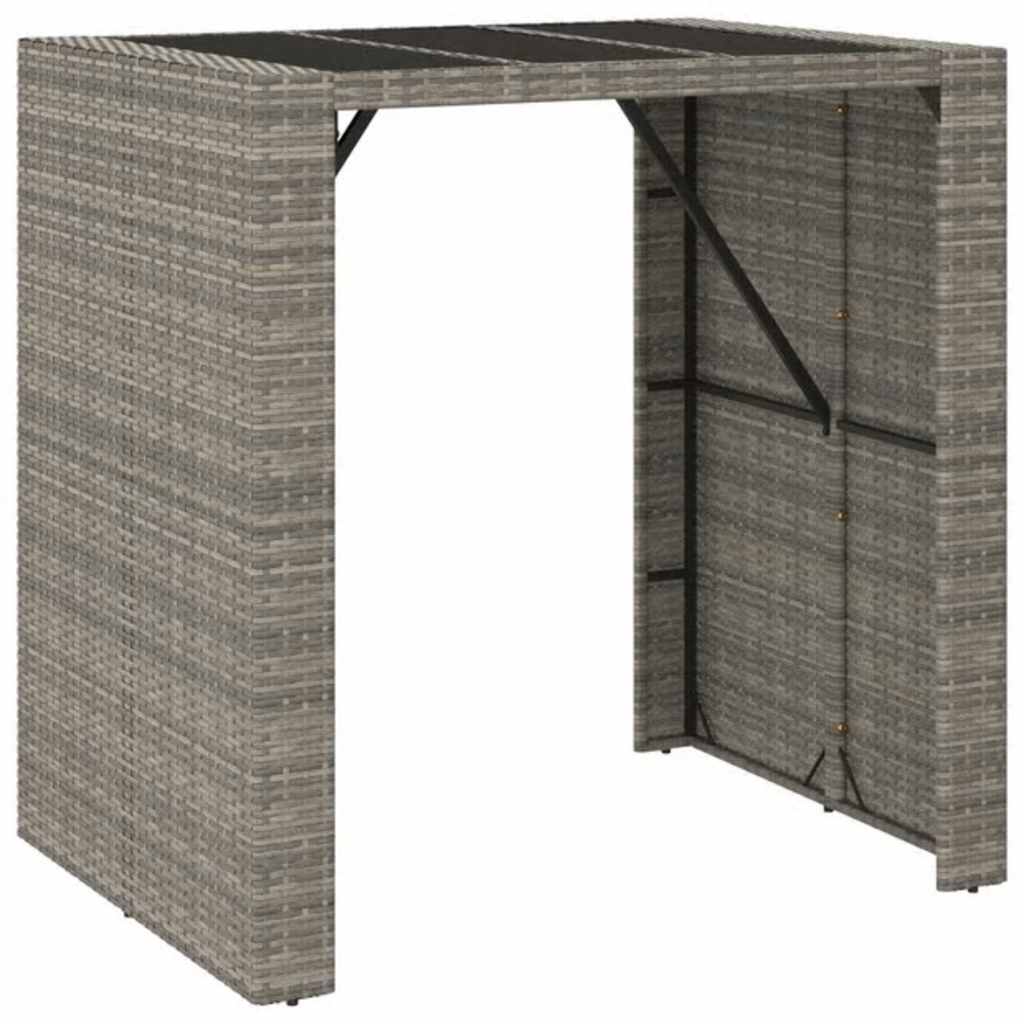 vidaXL 5 Piece Garden Bar Set Grey Poly Rattan 6