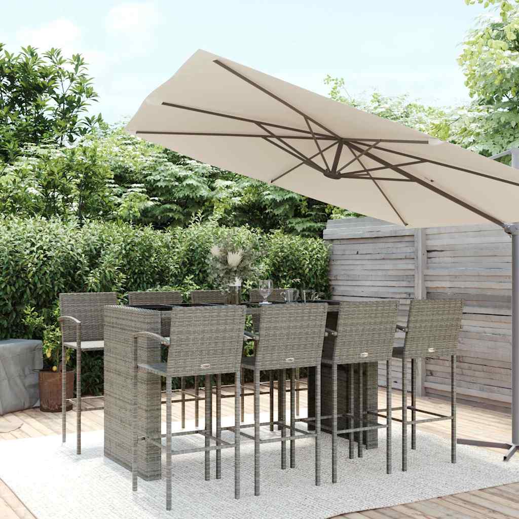 vidaXL 5 Piece Garden Bar Set Poly Rattan