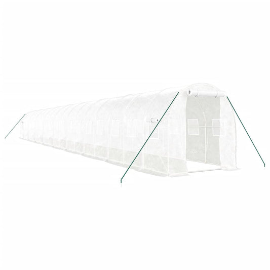 vidaXL Greenhouse with Steel Frame White 36 m² 18x2x2 m 2
