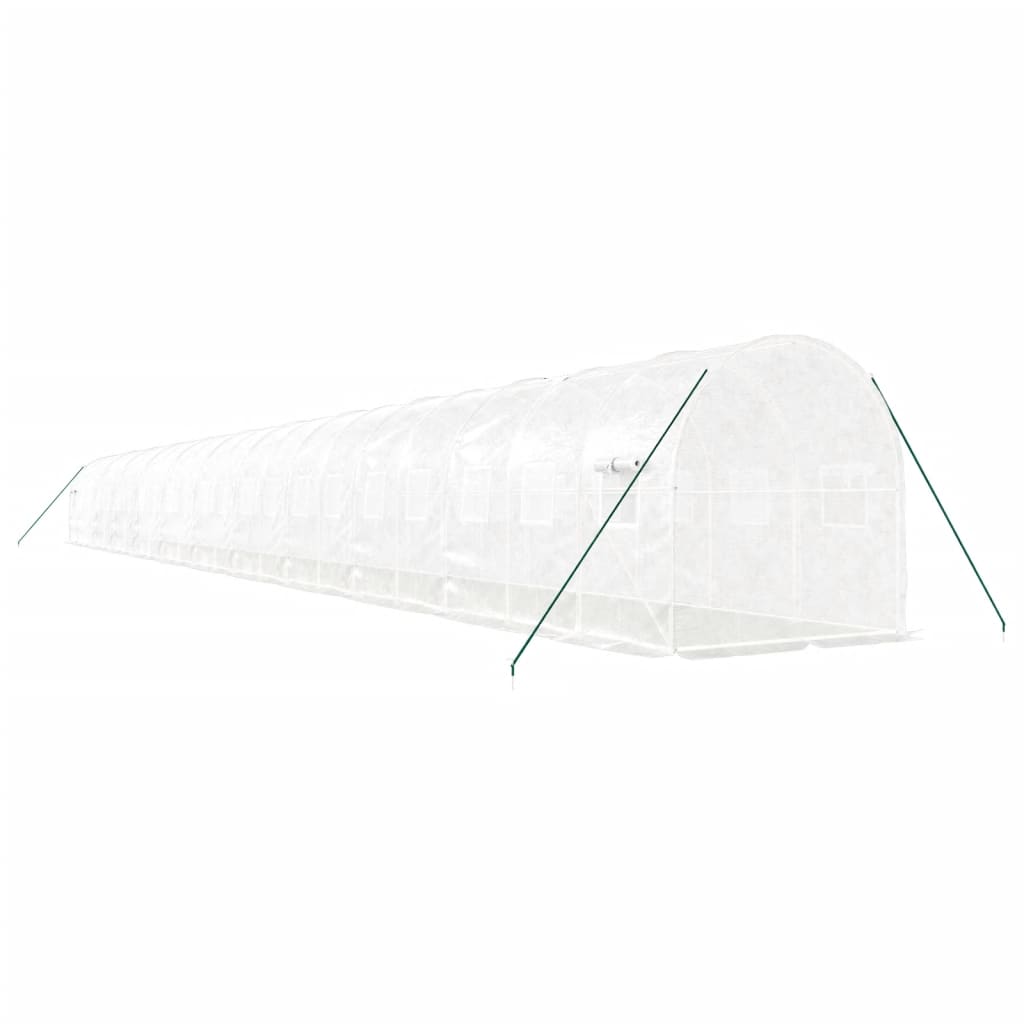vidaXL Greenhouse with Steel Frame White 44 m² 22x2x2 m 6