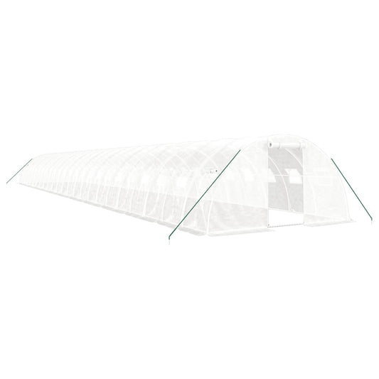 vidaXL Greenhouse with Steel Frame White 96 m² 24x4x2 m 2
