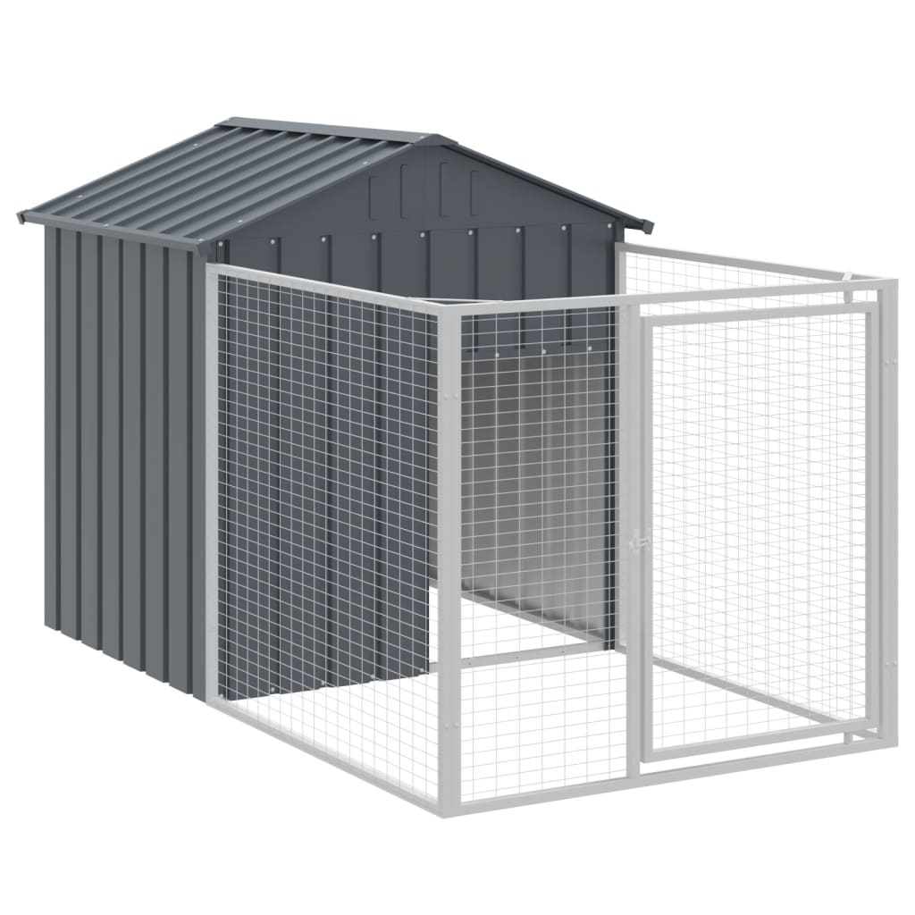 vidaXL Dog House with Roof Anthracite 117x1221x123 cm Galvanised Steel 6