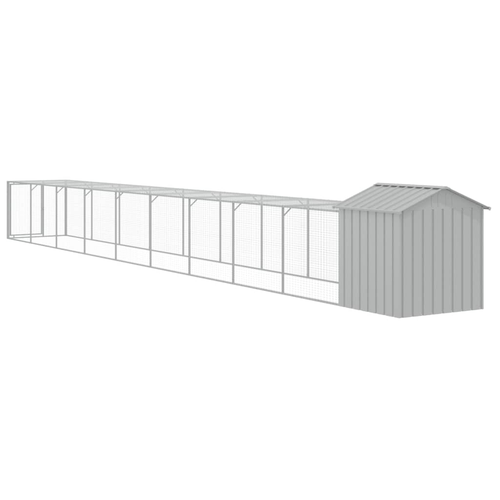 vidaXL Chicken Cage with Run Light Grey 117x1017x123 cm 6