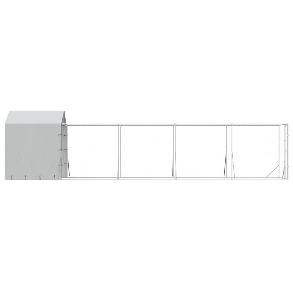 vidaXL Outdoor Dog Kennel with Roof Silver 2x10x2,5 m Galvanised Steel 6