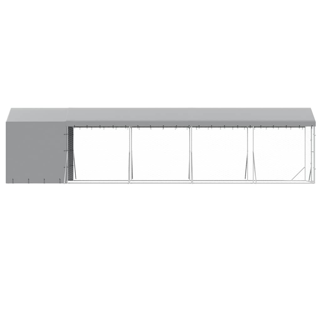 vidaXL Outdoor Dog Kennel with Roof Silver 2x10x2,5 m Galvanised Steel 6