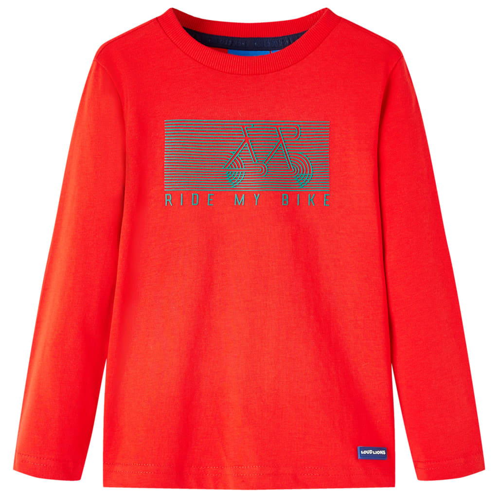 Kids' T-shirt with Long Sleeves Red 92 128 (7-8y)