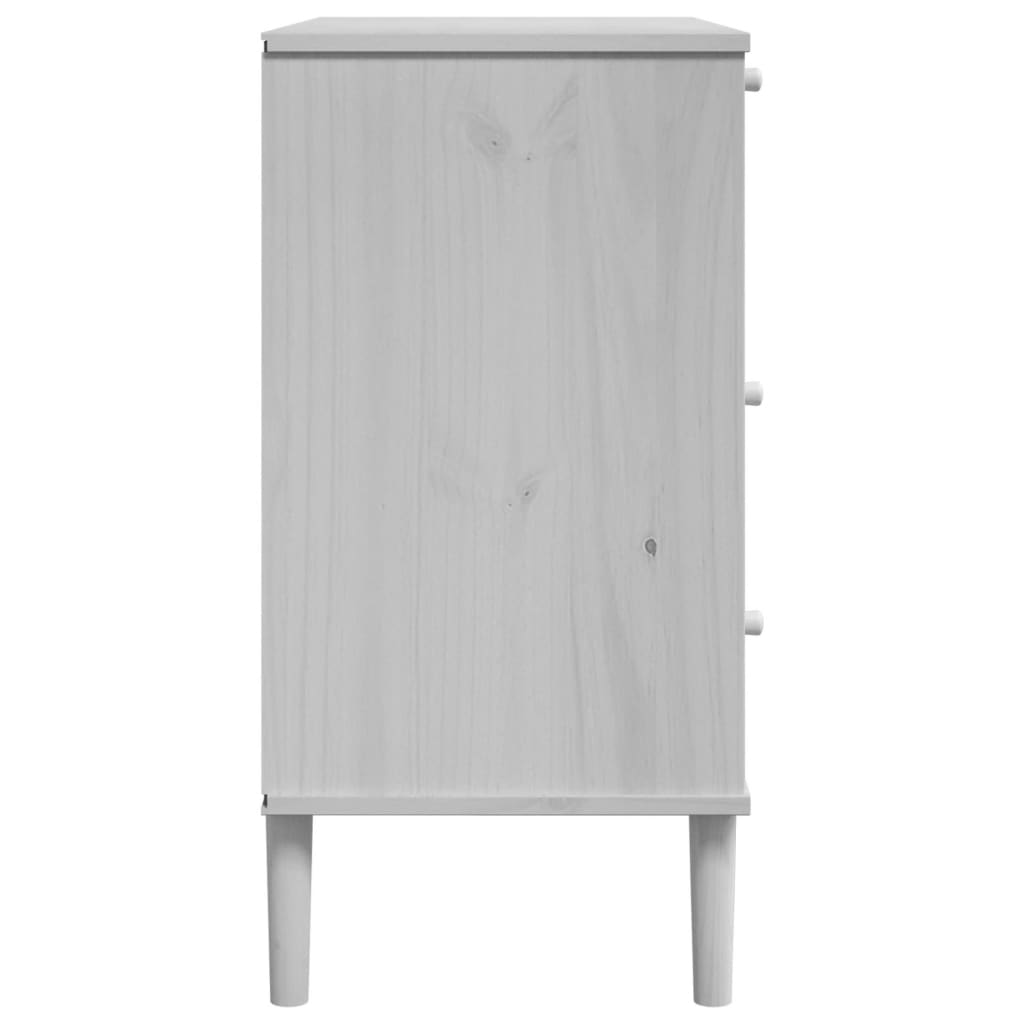 Drawer Cabinet "SENJA" Rattan Look 80x40x80 cm White