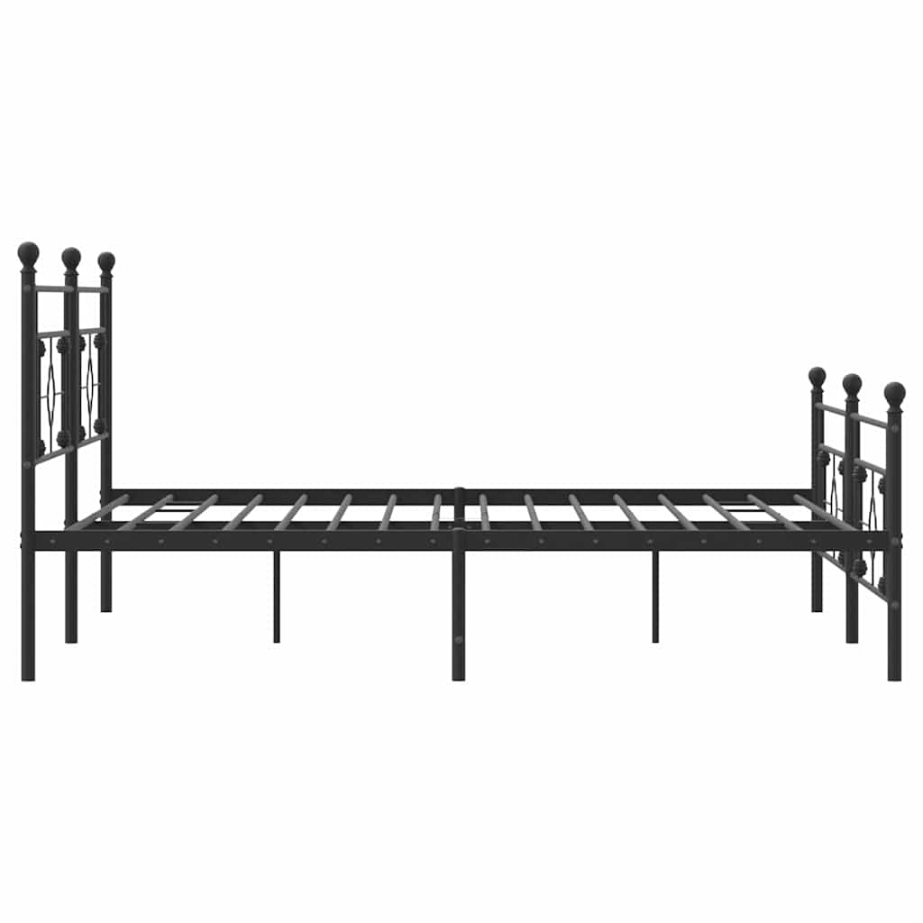 Metal Bed Frame without Mattress with Footboard with Headboard & Footboard Black 193 cm 203 cm