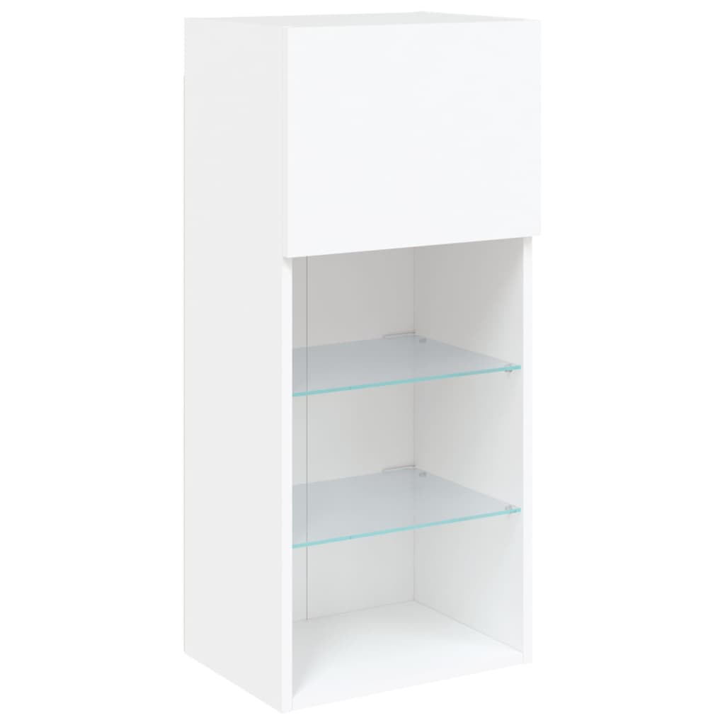 TV Cabinet with LED Lights 40.5x30x90 cm White