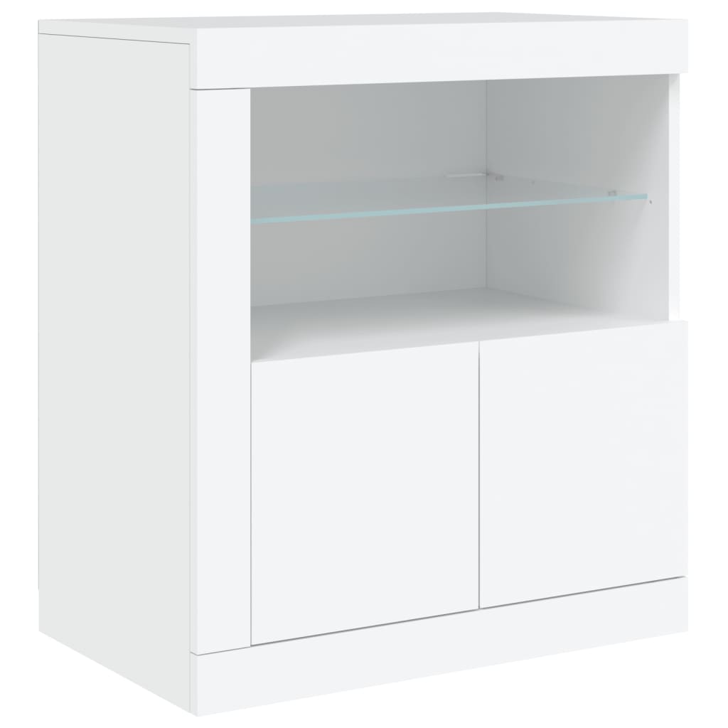Sideboard with LED Lights 162x37x67 cm White