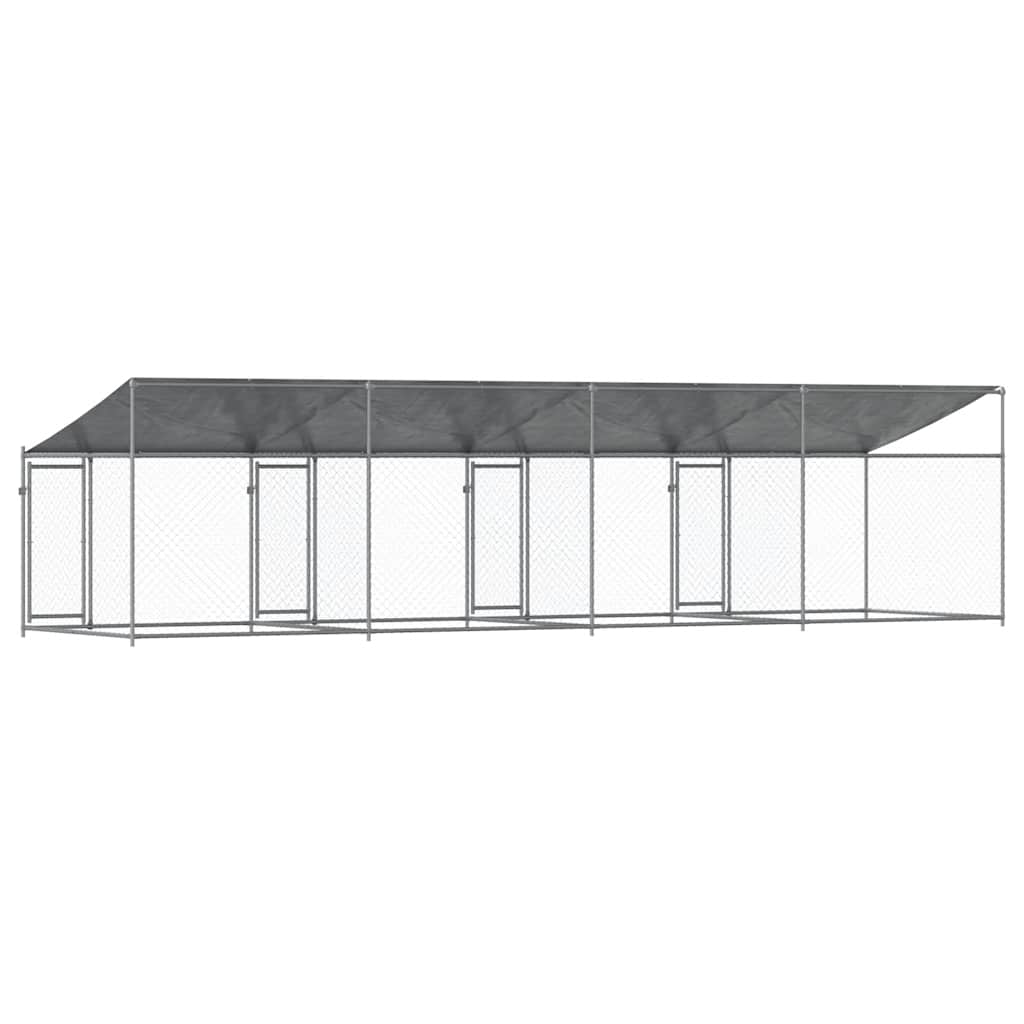 vidaXL Dog Cage with Roof and Doors Grey 8x2x2 m Galvanised Steel 6