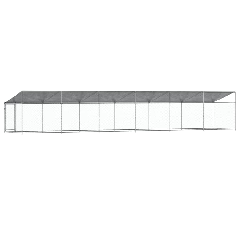 vidaXL Dog Cage with Roof and Door Grey 12x2x2 m Galvanised Steel 6