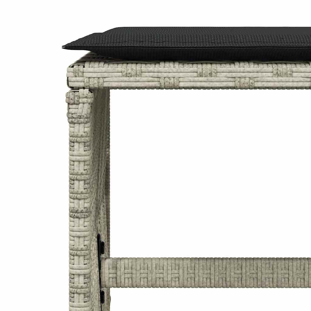 vidaXL 15 Piece Garden Dining Set with Cushions Light Grey Poly Rattan 6