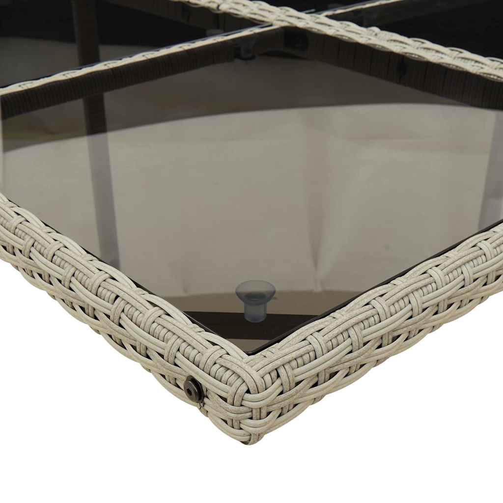 vidaXL 11 Piece Garden Dining Set with Cushions Light Grey Poly Rattan 6