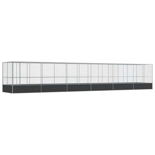 vidaXL Aviary with Extension Silver 1246x207x212 cm Steel 2