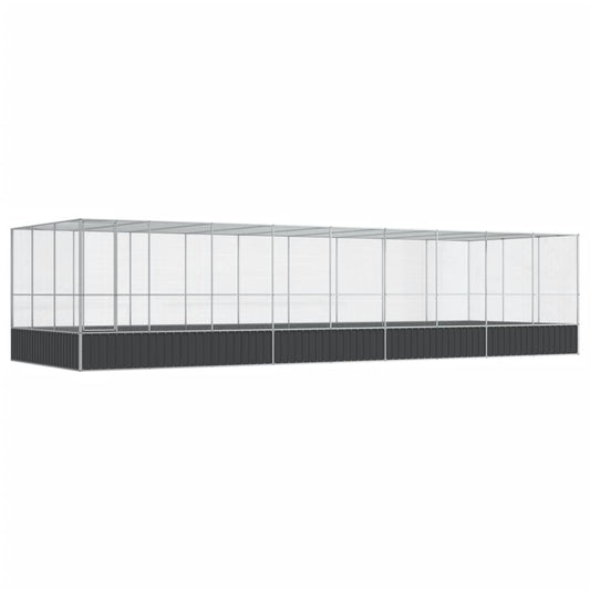 vidaXL Aviary with Extension Silver 932x307x212 cm Steel 2