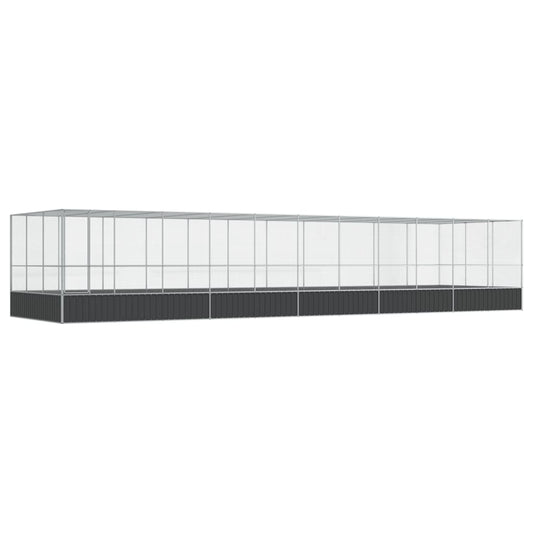 vidaXL Aviary with Extension Silver 1139x307x212 cm Steel 2