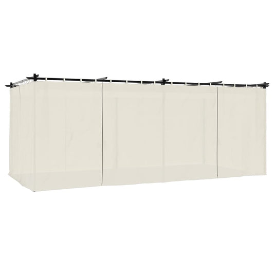 vidaXL Gazebo with Curtains Cream 6x3 m Steel 2