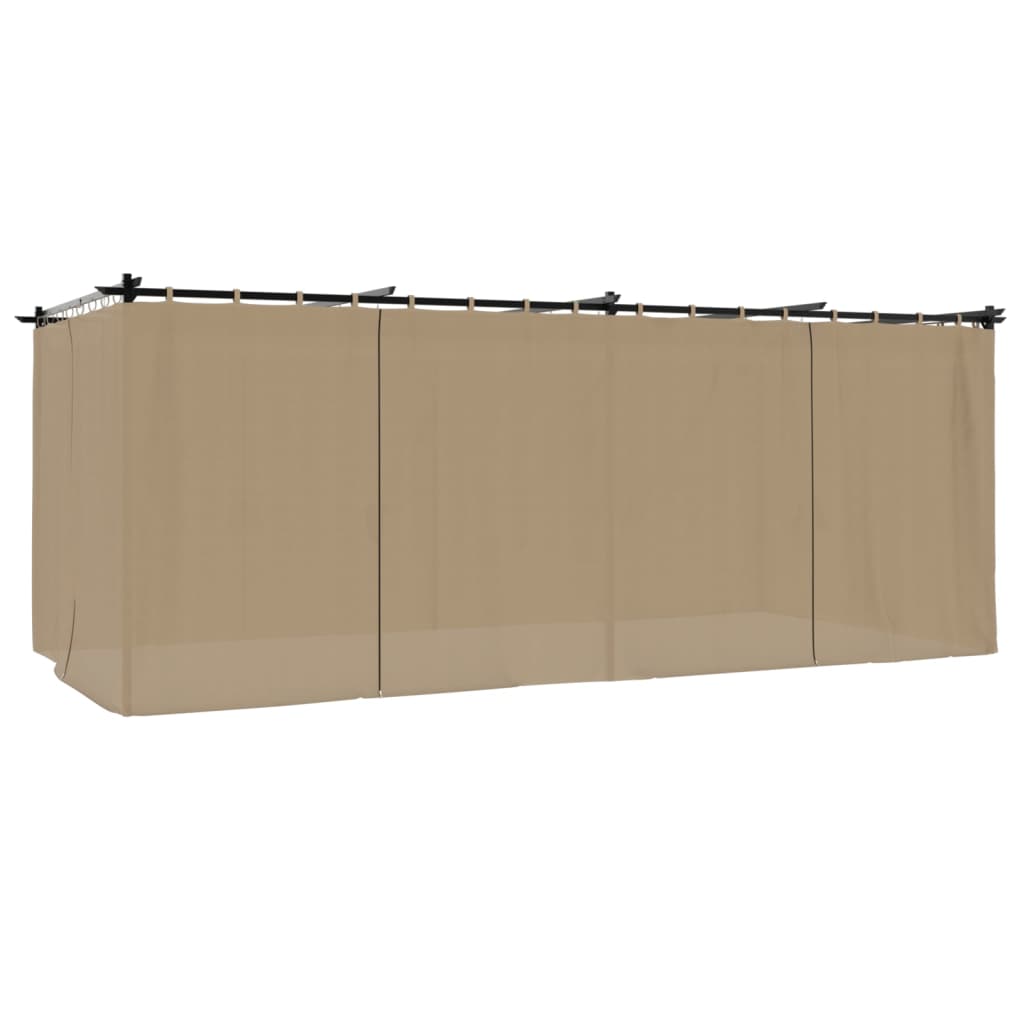 vidaXL Gazebo with Curtains Taupe 6x3 m Steel 6