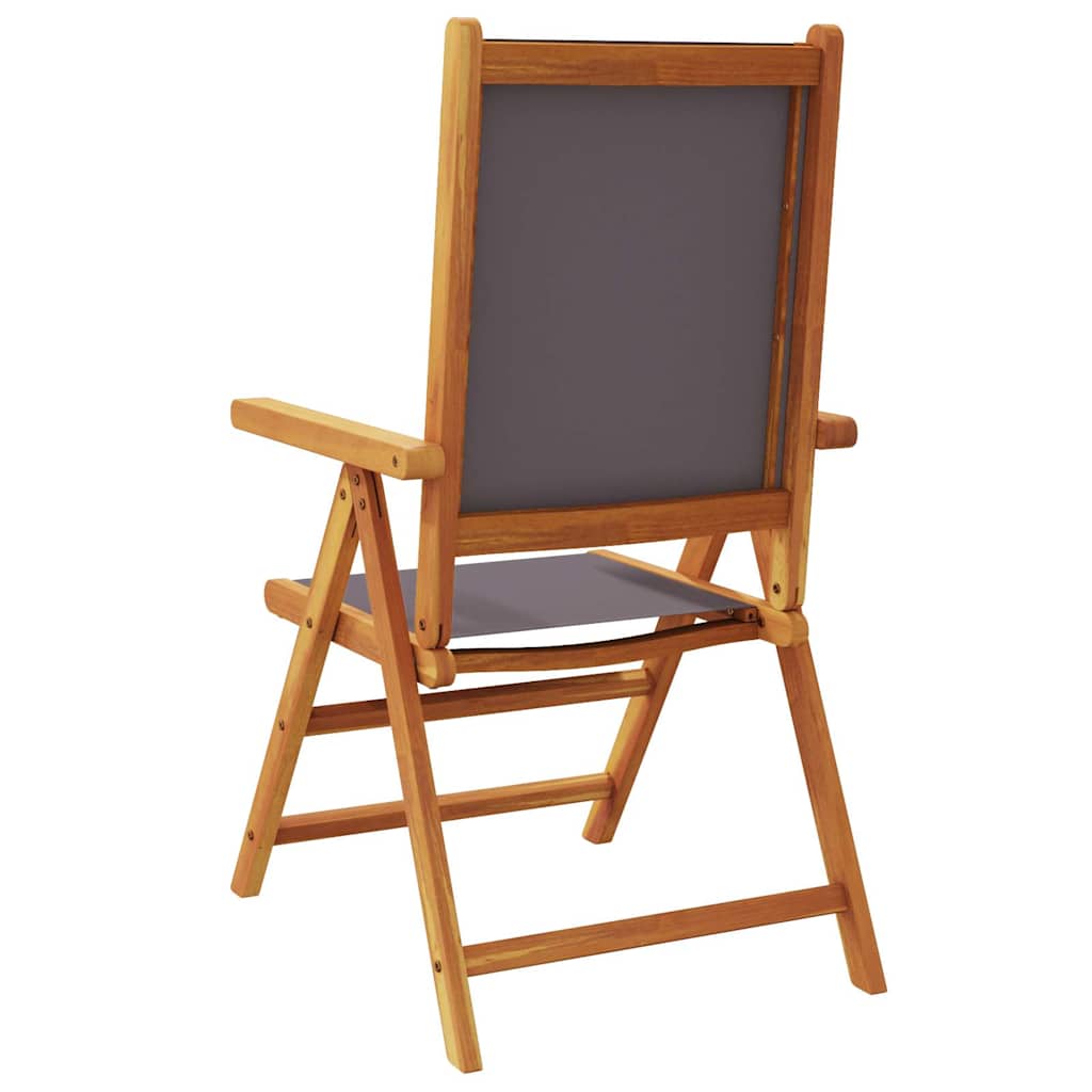vidaXL Reclining Folding Chairs 8 pcs Anthracite Fabric and Solid Wood 6