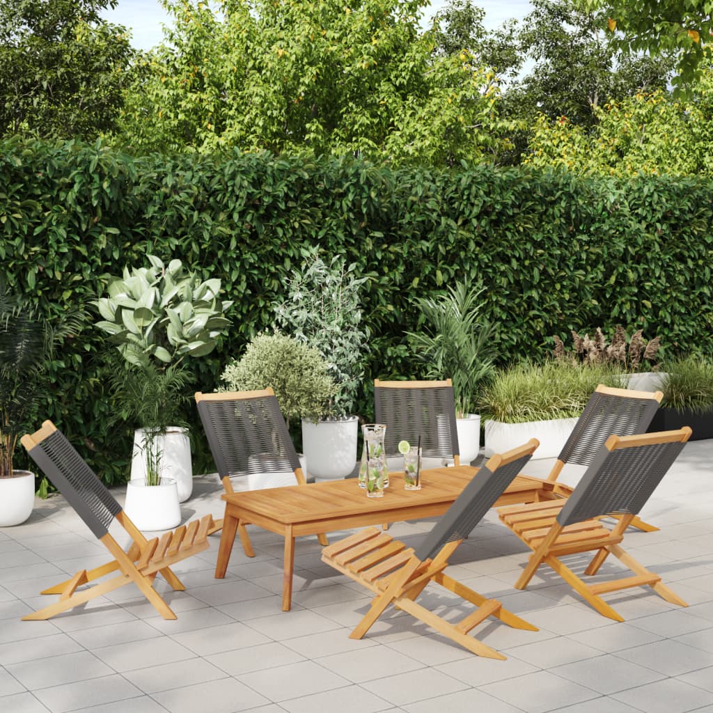 vidaXL Folding Chairs Solid Wood Acacia