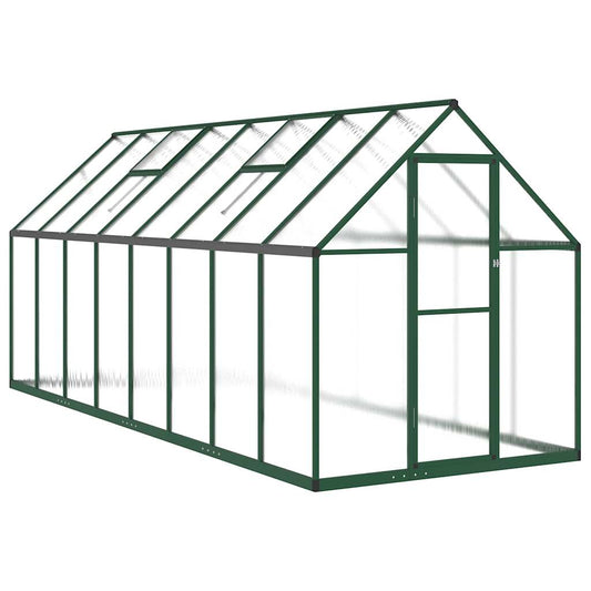 vidaXL Greenhouse with Base Frame Green 445x169x195 cm Aluminium 2