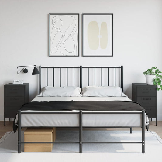 Bedside Cabinet 36x39x68 cm Steel Black 2