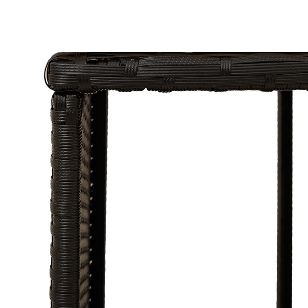 vidaXL Hot Tub Surround Black Poly Rattan and Solid Wood Acacia 6