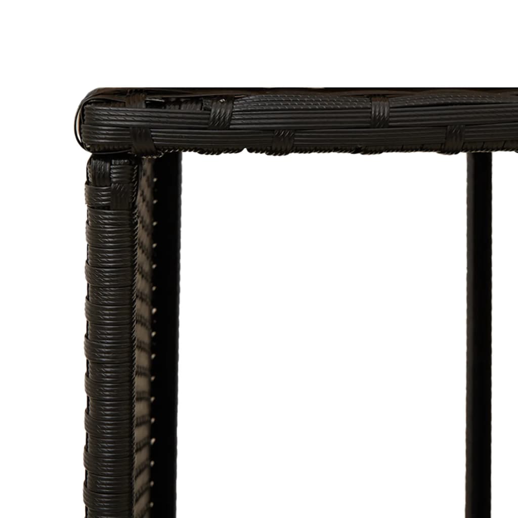 vidaXL Hot Tub Surround Black Poly Rattan and Solid Wood Acacia 6