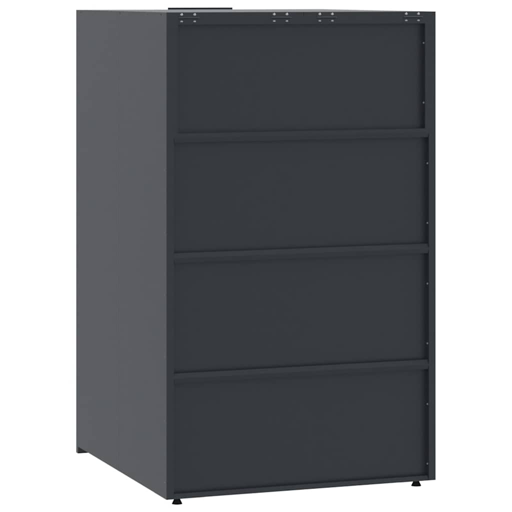 vidaXL Wheelie Bin Storage for 4 Bins Anthracite 276x79x117 cm Steel 6