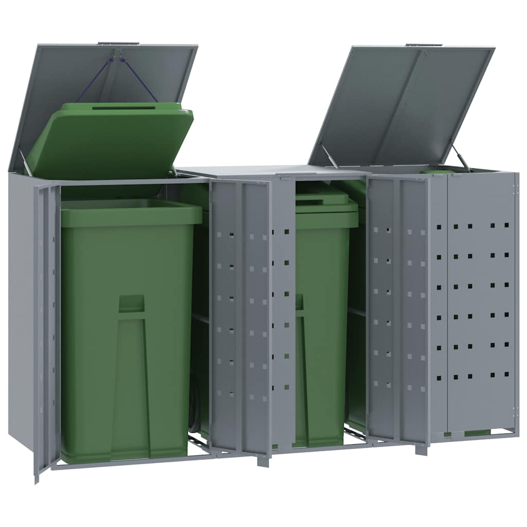 vidaXL Wheelie Bin Storage for Bins 138x79x117 cm Steel Gas Lift-up Lid