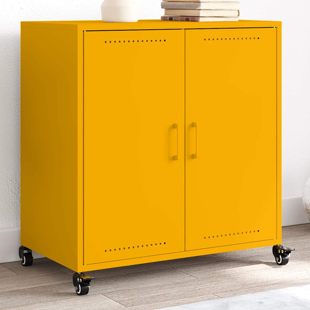 Sideboard 68x39x72 cm Steel Yellow
