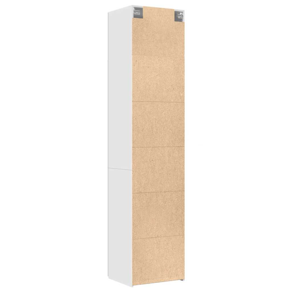 Slim Storage Cabinet 50x42.5x225 cm Engineered Wood 6 Shelves White